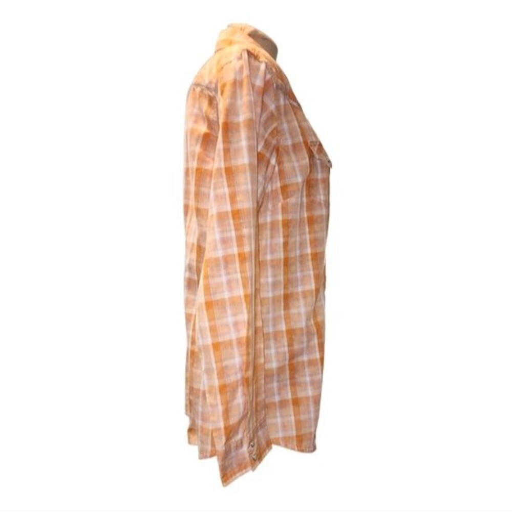 Wrangler Orange Plaid Snap Front Women's Western Shirt Size L‎ - Picture 2 of 10
